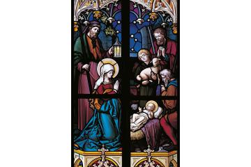 W42 Weihnachtskarte mit Kirchenfenster