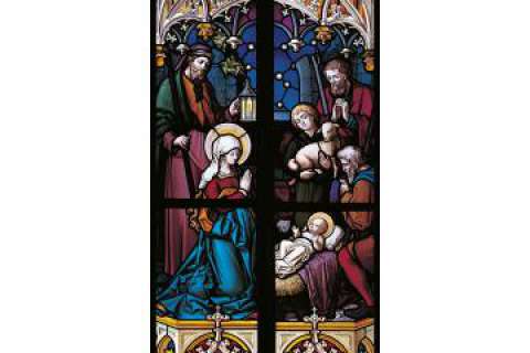 W42 Weihnachtskarte mit Kirchenfenster