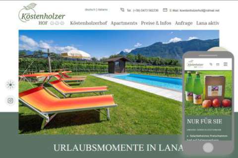 Responsives Webdesign | Köstenholzerhof - Lana