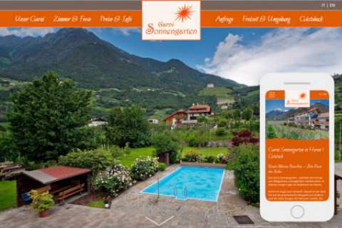 Responsives Webdesign - Garni Sonnengarten in Gratsch