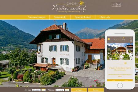 Responsives Webdesign - Bauernhof Neuhauserhof - Meran