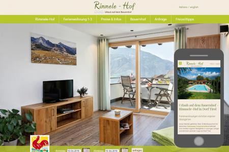 Responsives Webdesign - Rimmelehof - Tirol