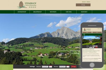 Responsives Webdesign - Bauernhof Steinerhof - Hafling