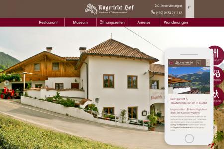 Responsives Webdesign - Gasthaus Ungericht Hof in Kuens